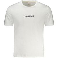 guess camiseta t-shirt slim logo brode blanc para hombre