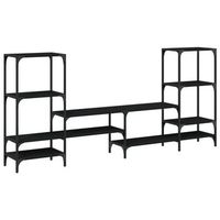 mueble para tv madera de ingenieria negro 2065x285x95 cm vidaxl
