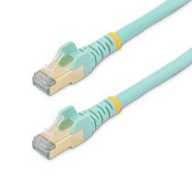 StarTech.com Cable 1m Ethernet CAT6a - Cable de Red de 10 Gigabits Blindado Snagless RJ45 PoE de 100W - Latiguillo STP de 10GbE con Alivio de TensiÃ³n - Fluke - UL - TIA - Aqua