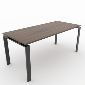Mesa/escritorio Para Teletrabajo, Oficina Y Hogar. Estructura Marco Abierto Color Negro. Tablero Color Nogal. Fabricado En España. (160 X 80 Cm).