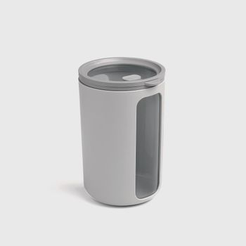 Recipiente redondo para alimentos de polipropileno gris - alto