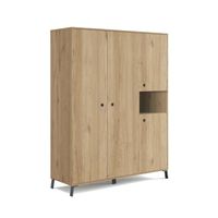 armario ropero 4 puertas 200x150x55 cm muebles pitarch camila - roble gold