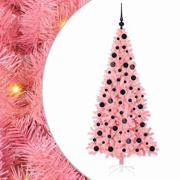 Árbol De Navidad | Decoraciones De Navidad Con 300 Led Con Soporte Rosa 180 Cm Pvc