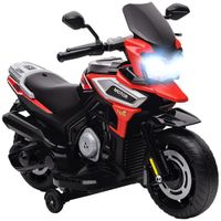 aiyaplay moto electrica para ninos con ruedas espejos y reposapies en pp y metal 855x445x56 cm rojo   aosom espana