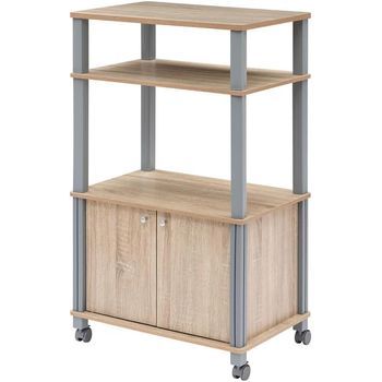 Carrito De Cocina Soporte Para Costway Microondas Y Horno Con Ruedas Estante Organizador (color Madera)
