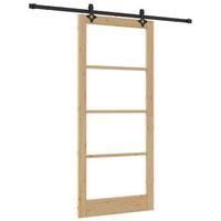 puerta corredera orkdal natural y negro 93 x 211 cm vidaxl