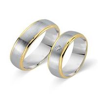 alianzas 18 quilates oro amarillo-blanco con diamante