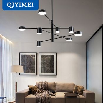 Nuevas luces LED de araña modernas para dormitorio, sala de estar, comedor, accesorios de iluminación para interiores dorados y negros, se aplican a AC90-260V