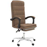 silla de oficina reclinable de tela marron vidaxl