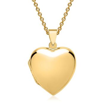 Cadena medallón corazón grande chapado en oro