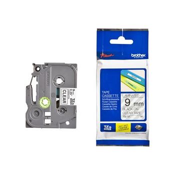 Brother TZe-121 Original P-Touch Label Tape - 3/8 x 26.2 ft (9mm x 8m) Black on Clear