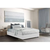 talamo italia cama doble con contenedor silvia sommier made in italy cama con revestimiento de tela apertura frontal apta para colchon 160x200 cm blanco