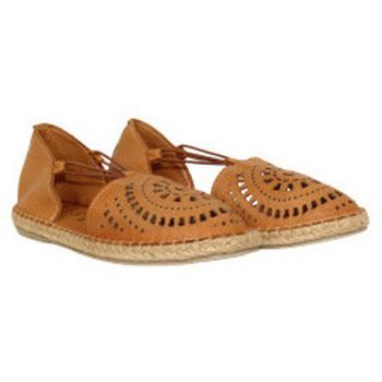 Top3 Alpargatas elasticos con piso yute y adorno troquelado para mujer