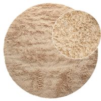 alfombra de pelo largo silvana beige 160 cm redondo