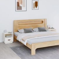 mesitas de noche 2 uds - mueble para dormitorio - madera maciza pino - blanco 40x34x45cm