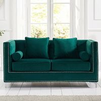 new york green velvet 2 seater sofa