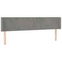 cabecero cama mueble de dormitorio con led de terciopelo claro 203 x 16 x 7888 cm gris m020001489