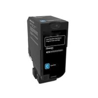 compatible cyan lexmark 74c2hc0 high capacity toner cartridge