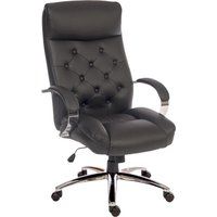 hendon faux leather tilting executive chair - black  silver black