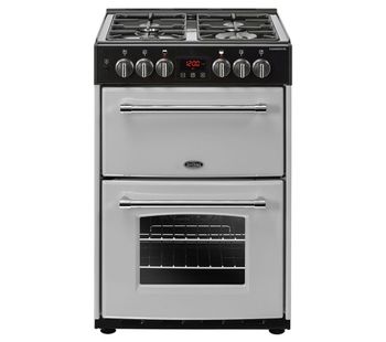 BELLING Farmhouse 60DF Dual Fuel Cooker - Silver & Black, Silver