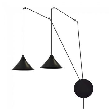 Aplique de pared cerremo negro (2 luces)