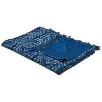 manta de algodon azul marino 130 x 180 cm patron africano geometrico shivpuri
