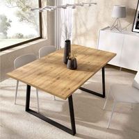 mesa de comedor aran extensible nordicnegro 75x120-160x90 cm