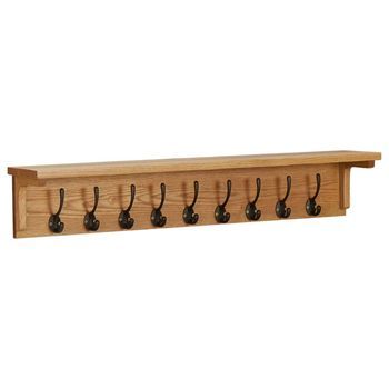 Perchero De Madera Maciza De Roble 90x16x16 Cm Vidaxl