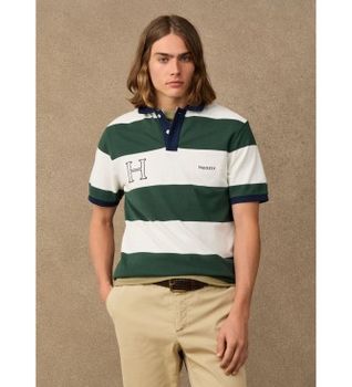 Hackett London para hombre. HM5600237 Polo H Combi verde (L), Casual, Algodón, Manga corta