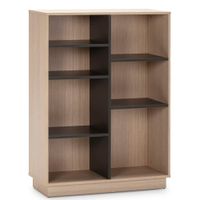 estanteria libreria 110x80 cm color roble y gris 80 x 33 x 110 cm