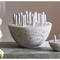 caja metal con tapa tubos blanco jaspeado oro  41dx31 cms