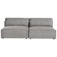 moderno sofa modular 2 plazas sin reposabrazos tapizado de tela marron hellnar