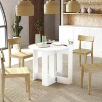 mesa plegable para cocina de melamina homcom 104x76x737cm - blanco
