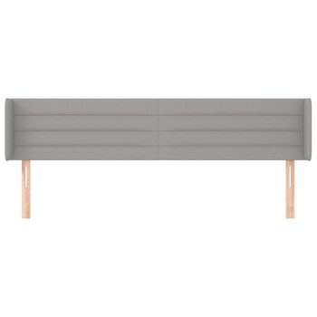 Cabecero Cama Mueble De Dormitorio De Tela Claro 183 X 16 X 78/88 Cm Gris M02_0007463
