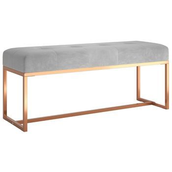 Banco De Terciopelo Gris 110x36x45 Cm Vidaxl