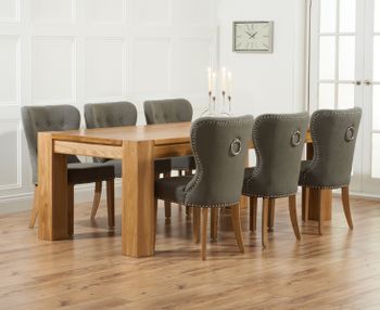 Thames 220cm Oak Dining Table with Knightsbridge Fabric Chairs