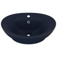 lavabo de bano moderno  lavabo lujoso con rebosadero ceramica azul oscuro 585x39cm