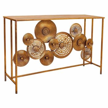 Recibidor-consola de metal dorado 120x40x80
