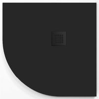 plato de ducha  onda curve negro  90x90 cm radio 50 rejilla color