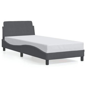 Estructura De Cama Dover Terciopelo Gris Oscuro 80x200 Cm Vidaxl