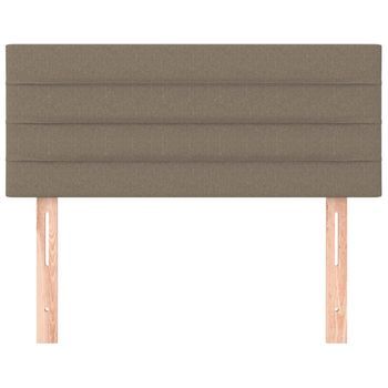 Cabecero Cama Mueble De Dormitorio De Tela 100 X 5 X 78/88 Cm Gris Topo M02_0007726