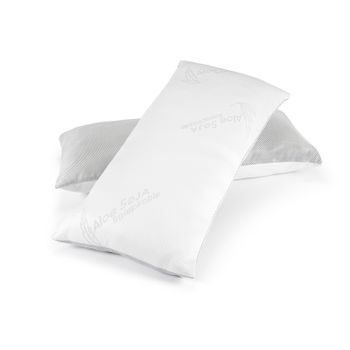 Dormidan - Almohada Visco copos, funda exterior con cremallera con cara de invierno Aloe Soja y cara de verano transpirable.