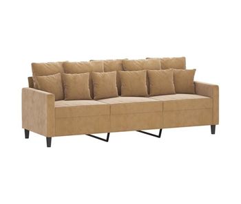 Vidaxl sofá de 3 plazas terciopelo marrón 180 cm