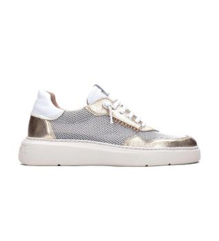 Hispanitas para mujer. HV243412 Zapatillas Oceania dorado (35), Piel, Plano, Cordones, Casual