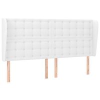 cabecero cama  panel de cabecera con orejas de cuero sintetico blanco 163x23x118128 cm