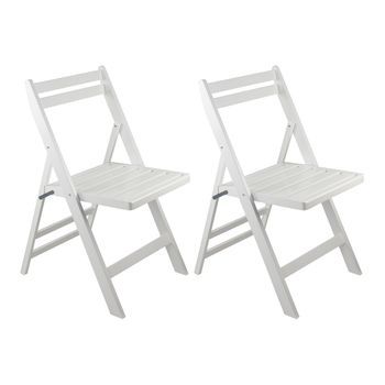 Pack 2 Sillas Plegables De Madera De Bambú Biano 46x44x78cm Thinia Home