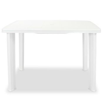 Mesa De Jardín | Mesa De Exterior De Plástico Blanca 101x68x72 Cm