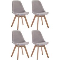 set de 4 sillas de comedor borneo tapizadas en terciopelo gris 55x48x84 cm clp