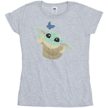 Disney Camiseta manga larga The Mandalorian Butterfly Catching para mujer