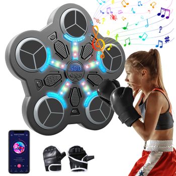 Entrenador de Boxeo Inteligente Bluetooth Mejorado para Niños con 5 Almohadillas de Puntuación, Batería Integrada y Música para Entrenamientos en Casa